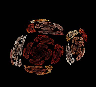 Siyah Renk Üzerine Bir Dijital Fraktal Resmi