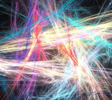 Siyah Renk Üzerine Bir Dijital Fraktal Resmi