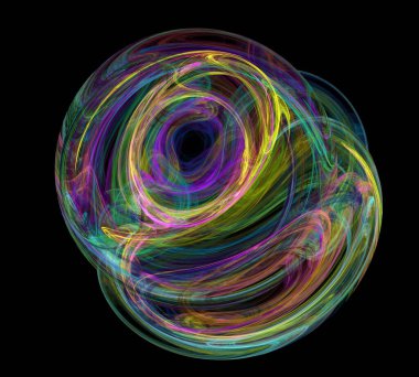 Siyah Renk Üzerine Bir Dijital Fraktal Resmi