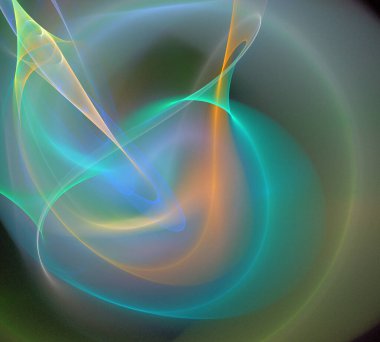 Siyah Renk Üzerine Bir Dijital Fraktal Resmi