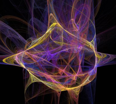 Siyah Renk Üzerine Bir Dijital Fraktal Resmi