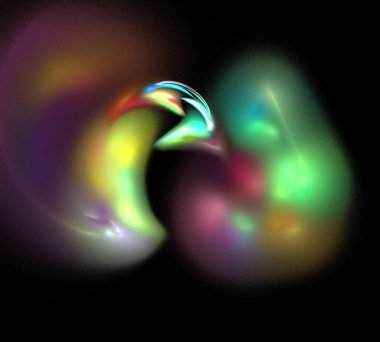 Siyah Renk Üzerine Bir Dijital Fraktal Resmi