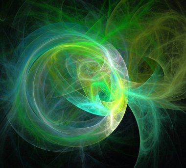 Siyah Renk Üzerine Bir Dijital Fraktal Resmi