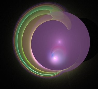 Siyah Renk Üzerine Bir Dijital Fraktal Resmi