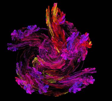 Siyah Renk Üzerine Bir Dijital Fraktal Resmi