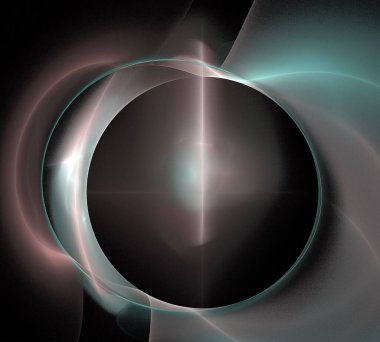 Siyah Renk Üzerine Bir Dijital Fraktal Resmi