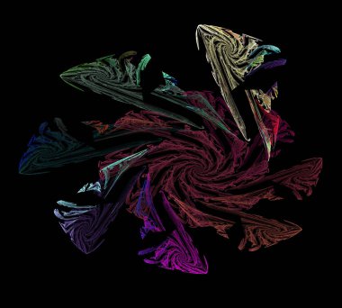 Siyah Renk Üzerine Bir Dijital Fraktal Resmi