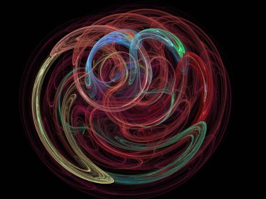 Siyah Renk Üzerine Bir Dijital Fraktal Resmi