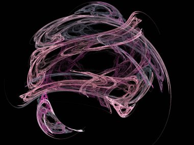 Siyah Renk Üzerine Bir Dijital Fraktal Resmi