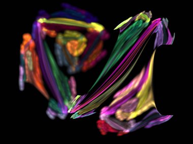 Siyah Renk Üzerine Bir Dijital Fraktal Resmi