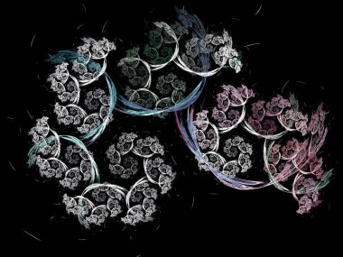 Siyah Renk Üzerine Bir Dijital Fraktal Resmi