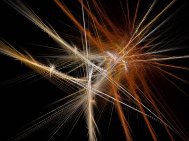 Siyah Renk Üzerine Bir Dijital Fraktal Resmi