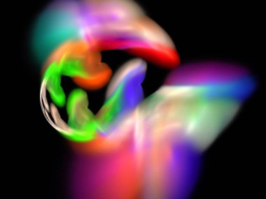 Siyah Renk Üzerine Bir Dijital Fraktal Resmi