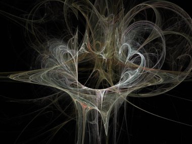 Siyah Renk Üzerine Bir Dijital Fraktal Resmi