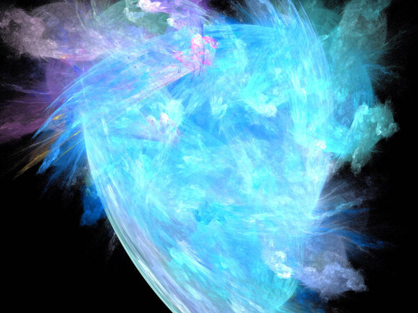 image of one Digital Fractal on Black Color