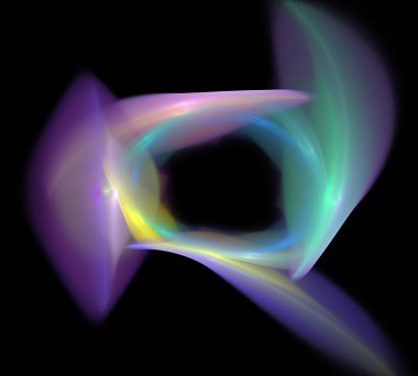 Siyah Renk Üzerine Bir Dijital Fraktal Resmi