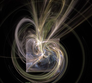 Siyah Renk Üzerine Bir Dijital Fraktal Resmi