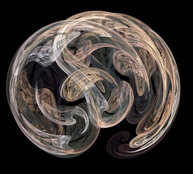 Siyah Renk Üzerine Bir Dijital Fraktal Resmi