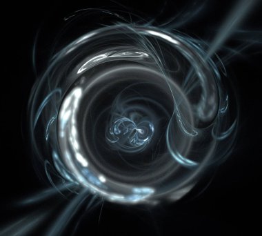 Siyah Renk Üzerine Bir Dijital Fraktal Resmi