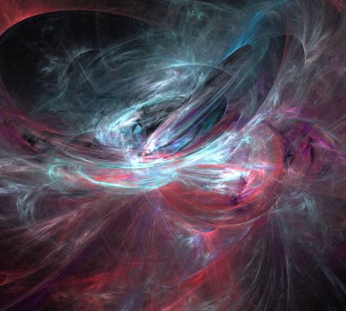 Siyah Renk Üzerine Bir Dijital Fraktal Resmi