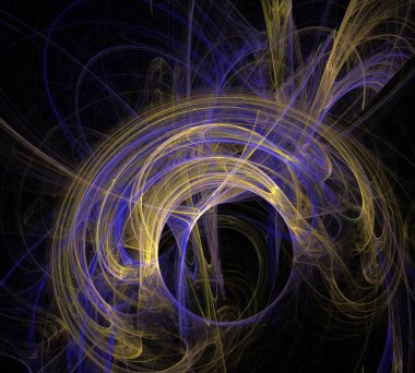 Siyah Renk Üzerine Bir Dijital Fraktal Resmi