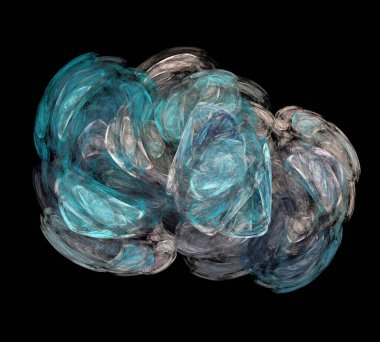 Siyah Renk Üzerine Bir Dijital Fraktal Resmi