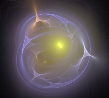 Siyah Renk Üzerine Bir Dijital Fraktal Resmi