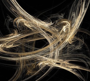 Siyah Renk Üzerine Bir Dijital Fraktal Resmi