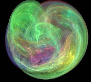 Siyah Renk Üzerine Bir Dijital Fraktal Resmi