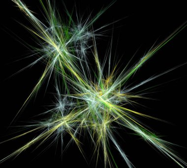 Siyah Renk Üzerine Bir Dijital Fraktal Resmi