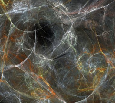 Siyah Renk Üzerine Bir Dijital Fraktal Resmi