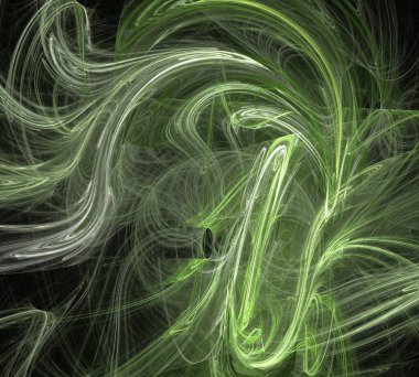 Siyah Renk Üzerine Bir Dijital Fraktal Resmi