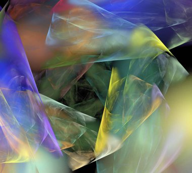 Siyah Renk Üzerine Bir Dijital Fraktal Resmi