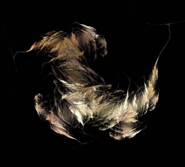 Siyah Renk Üzerine Bir Dijital Fraktal Resmi