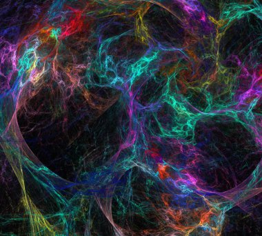 Siyah Renk Üzerine Bir Dijital Fraktal Resmi