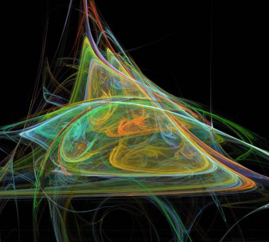 Siyah Renk Üzerine Bir Dijital Fraktal Resmi