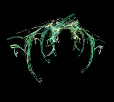 Siyah Renk Üzerine Bir Dijital Fraktal Resmi