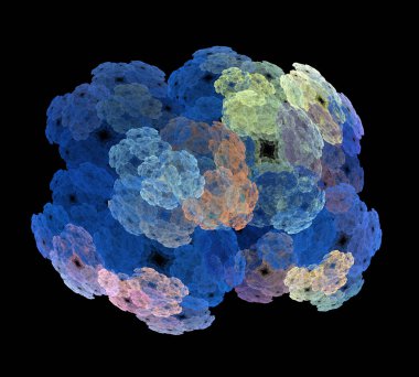 Siyah Renk Üzerine Bir Dijital Fraktal Resmi