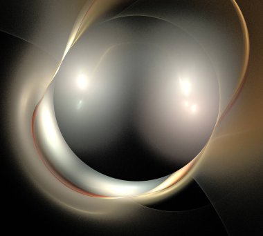 Siyah Renk Üzerine Bir Dijital Fraktal Resmi