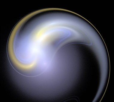 Siyah Renk Üzerine Bir Dijital Fraktal Resmi