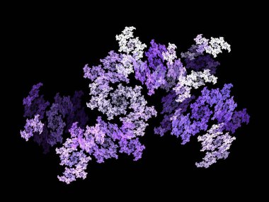 Siyah Renk Üzerine Bir Dijital Fraktal Resmi
