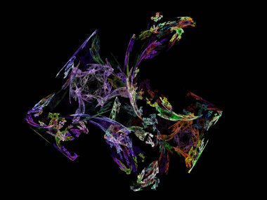 Siyah Renk Üzerine Bir Dijital Fraktal Resmi