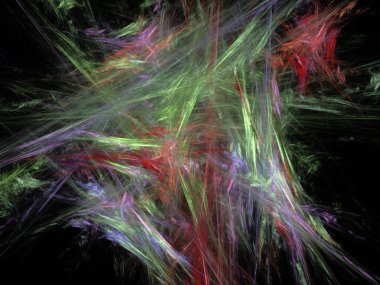 Siyah Renk Üzerine Bir Dijital Fraktal Resmi