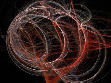 Siyah Renk Üzerine Bir Dijital Fraktal Resmi