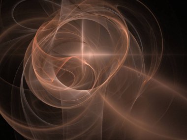 Siyah Renk Üzerine Bir Dijital Fraktal Resmi