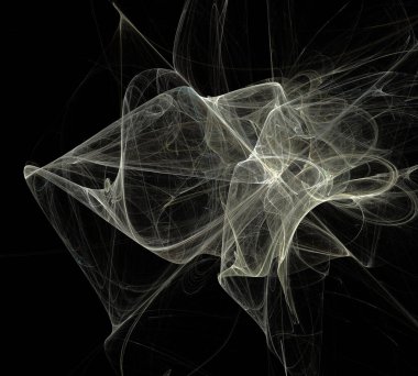 Siyah Renk Üzerine Bir Dijital Fraktal Resmi