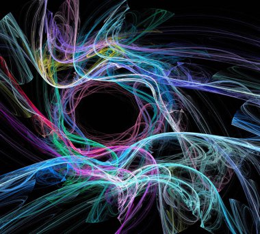 Siyah Renk Üzerine Bir Dijital Fraktal Resmi