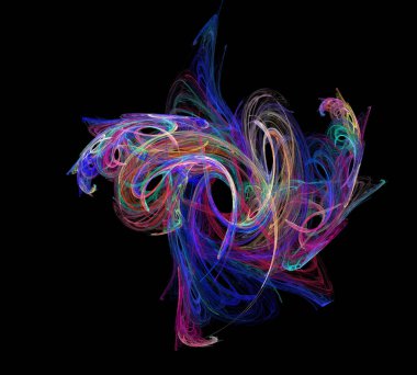 Siyah Renk Üzerine Bir Dijital Fraktal Resmi