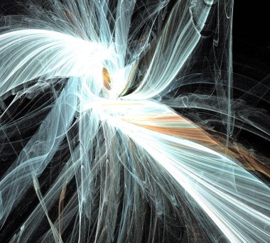 Siyah Renk Üzerine Bir Dijital Fraktal Resmi