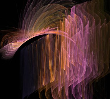 Siyah Renk Üzerine Bir Dijital Fraktal Resmi